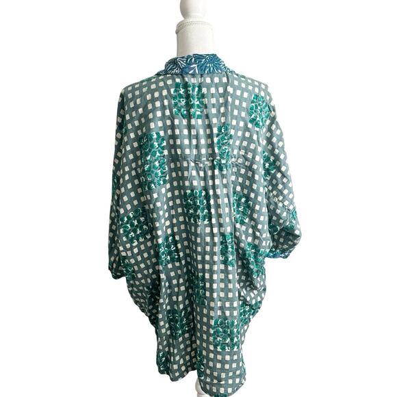 Marketplace Handwork of India Art to Wear Button Up Top Size XS/S Oversized - Picture 2 of 7